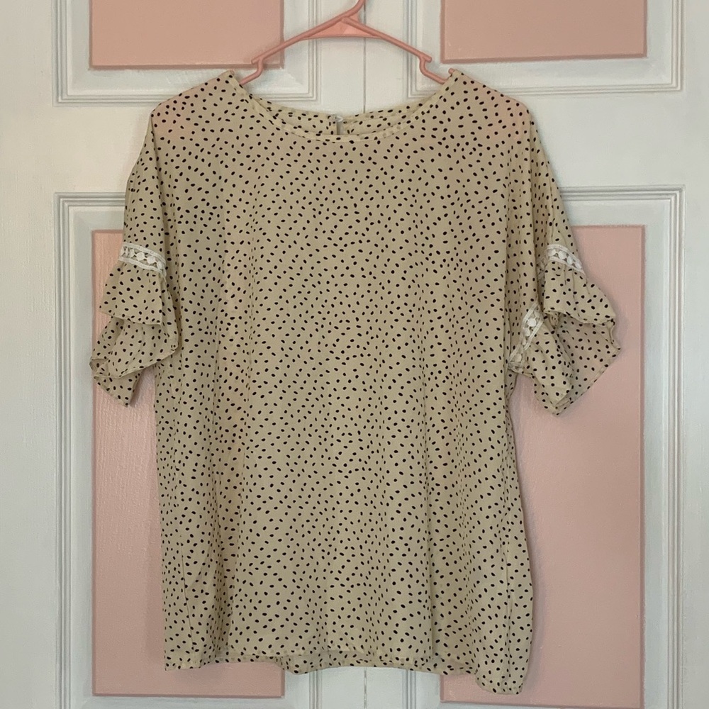 SHEIN blouse, beige, size Large.
